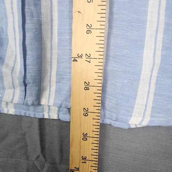 Sartoria ASA Men Button-Up Slim Fit XXL Blue Striped 100% Linen - Picture 11 of 11